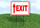 EXIT STRAIGHT arrow red Yard Sign with Stand LAWN SIGN