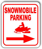 Snowmobile PARKING RIGHT ARROW RED Metal Aluminum composite sign