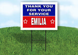 EMILIA THANK YOU SERVICE 18 in x 24 in Yard Sign Road Sign with Stand