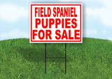Field Spaniel PUPPIES FOR SALE RED Yard Sign Road with Stand LAWN SIGN
