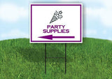 PARTY SUPPLIES PURPLE ARROW Yard Sign Road with Stand LAWN SIGN Single sided