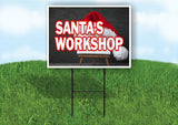 SANTAS WORKSHOP Plastic Yard Sign ROAD SIGN with Stand