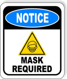 NOTICE FACE COVER REQUIRED VIRUS PREVENTION Metal Aluminum composite sign
