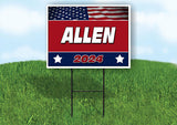 ALLEN FLAG RED 2024 18inx24in Yard Road Sign w/ Stand