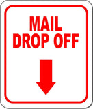 MAIL DROP OFF RED 8 Arrow Variations Metal Aluminum composite sign