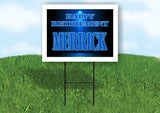 MERRICK RETIREMENT BLUE 18 in x 24 in Yard Sign Road Sign with Stand