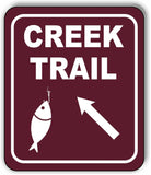 CREEK TRAIL DIRECTIONAL 45 DEGREES UP LEFT ARROW Metal Aluminum composite sign