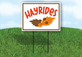 HAYRIDES Yard Sign with Stand LAWN SIGN