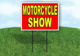 MOTORCYCLE SHOW RED YELLOW Yard Sign with Stand LAWN SIGN