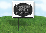 SMOKE FREE PROPERTY BLACK TAG Yard Sign Road with Stand LAWN SIGN