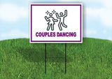 COUPLES DANCING PURPLE Yard Sign Road with Stand LAWN SIGN