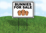 BUNNIES FOR SALE WITH PICTURE AND BORDER Yard Sign with Stand LAWN SIGN