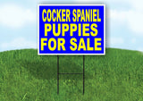 Cocker Spaniel PUPPIES FOR SALE YELLOW BLUE Yard Sign Road with Stand LAWN SIGN