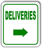 DELIVERIES DIRECTIONAL LEFT BLACK Arrow Variations Metal Aluminum composite sign