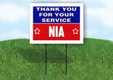NIA THANK YOU SERVICE 18 in x 24 in Yard Sign Road Sign with Stand