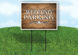 WEDDING PARKING SCROLL HEART WOODGRAIN Yard Sign Road with Stand LAWN SIGN