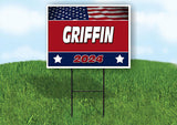 GRIFFIN FLAG RED 2024 18inx24in Yard Road Sign w/ Stand
