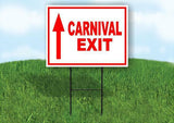 CARNIVAL EXIT STRAIGHT ARROW RED Yard Sign with Stand LAWN SIGN