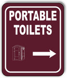 PORTABLE TOILETS DIRECTIONAL ARROW TRAIL 8 Variations Aluminum composite sign