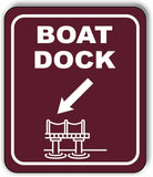 BOAT DOCK DIRECTIONAL 45 DEGREES DOWN LEFT ARROW Metal Aluminum composite sign