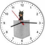 Doberman Pinscher In Your Pocket Puppy Dog kitchen living room Wall Clock