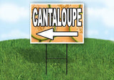 CANTALOUPE LEFT ARROW RED Yard Sign Road with Stand LAWN SIGN Single sided