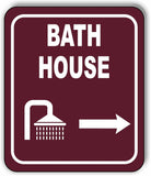 BATH HOUSE DIRECTIONAL ARROW TRAIL 8 Variations Metal Aluminum composite sign