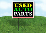 USED AUTO PARTS NEON Yard Sign with Stand LAWN SIGN