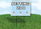 PETTING ZOO Yard Sign Road with Stand LAWN POSTER