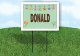 DONALD WELCOME BABY GREEN  18 in x 24 in Yard Sign Road Sign with Stand
