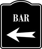 Bar Left Arrow BLACK  Aluminum Composite Sign