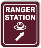 RANGER STATION DIRECTIONAL 45 DEGREES UP RIGHT ARROW Aluminum composite sign