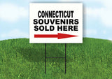CONNECTICUT SOUVENIRS SOLD HERE RIGHT ARROW Yard Sign w Stand LAWN  SIGN Single