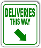 DELIVERIES THIS WAY DIRECTIONAL GREEN 8 Arrow Variations Aluminum composite sign