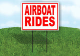 AIRBOAT RIDES RED WHITE Yard Sign Road with Stand LAWN SIGN