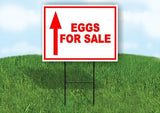 EGGS FOR SALE STRAIGHT arrow red Yard Sign with Stand LAWN SIGN