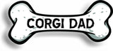 Dog Dad Corgi Bone Car Magnet Bumper Sticker 3"x7"