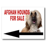 Afghan Hound 2 FOR SALE DOG LEFT ARROW Yard Sign with Stand LAWN SIGN