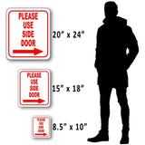 Please use side door Right Arrow Aluminum Composite Sign