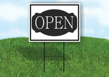 OPEN BLACK TAG Yard Sign Road with Stand LAWN SIGN