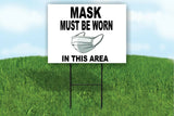 Mask must be worn in this area Yard Sign ROAD SIGN with stand