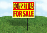 POINSETTIAS  FOR SALE RED YELLOW Plastic Yard Sign ROAD SIGN with Stand