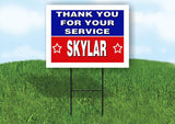 SKYLAR THANK YOU SERVICE 18 in x 24 in Yard Sign Road Sign with Stand
