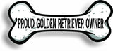 Proud Golden Retriever Owner Bone Car Magnet Bumper Sticker 3"x7"