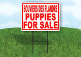 Bouviers des Flandre PUPPIES FOR SALE RED Yard Sign Road with Stand LAWN SIGN