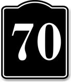70 Bay Garage Door Plate Field Lane Gate Number BLACK Aluminum Composite Sign