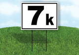KILOMETER 7 K DISTANCE MARKER  RUNNING RACE BLACK Yard Sign with Stand LAWN SIGN