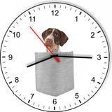 Pointers German Wirehaired In Your Pocket Dog kitchen living room Wall Clock