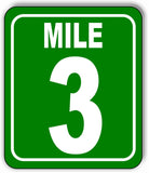 Mile 3 Distance Marker Green Running Race 5k Marathon Aluminum Composite Sign