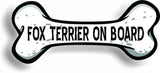 Dog on Board Fox Terrier Bone Car Magnet Bumper Sticker 3"x7"